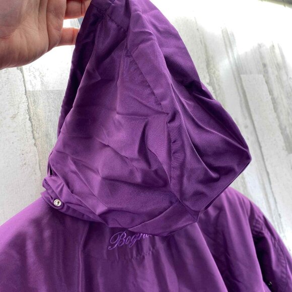 Vintage 80s Bogner Ski Jacket Womens 6 Purple Polyester Snap Away‎ Hood Pockets - Picture 8 of 12
